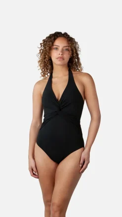 Solid Halter Shaping One Piece